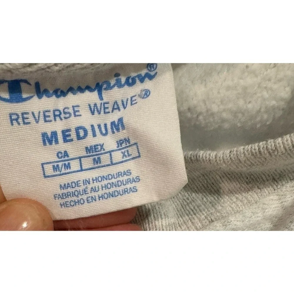 Vintage Champion Reverse Weave ALBRIGHT Heather Gray Sweatshirt M Cotton - Picture 3 of 7